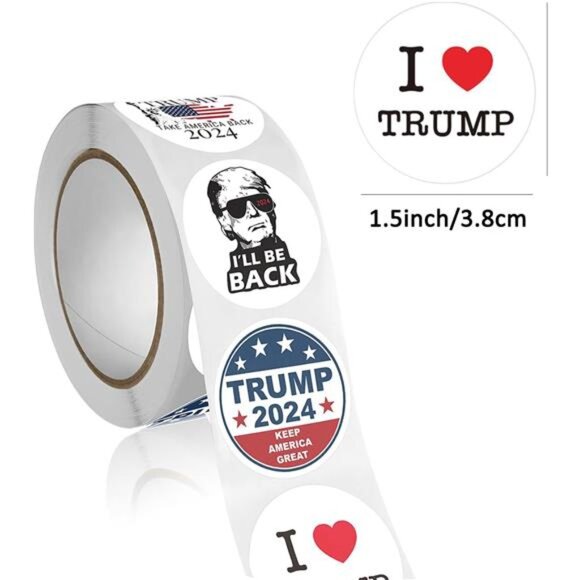 2024 Donald Trump Stickers Roll 500Pcs Funny Presidential Election USA Decals‎ - Picture 2 of 7